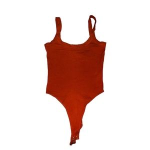 Red Forever21 high thigh, thin strap, bodysuit